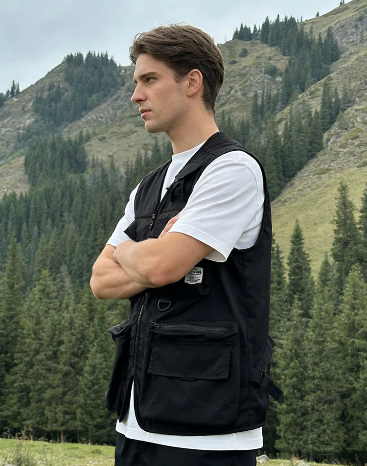 

Жилеты-карго мужские, весенне-осенняя мужская одежда, модные, без рукавов, с несколькими карманами, красивые однотонные, для мальчиков, простые, шикарные, популярные, базовые