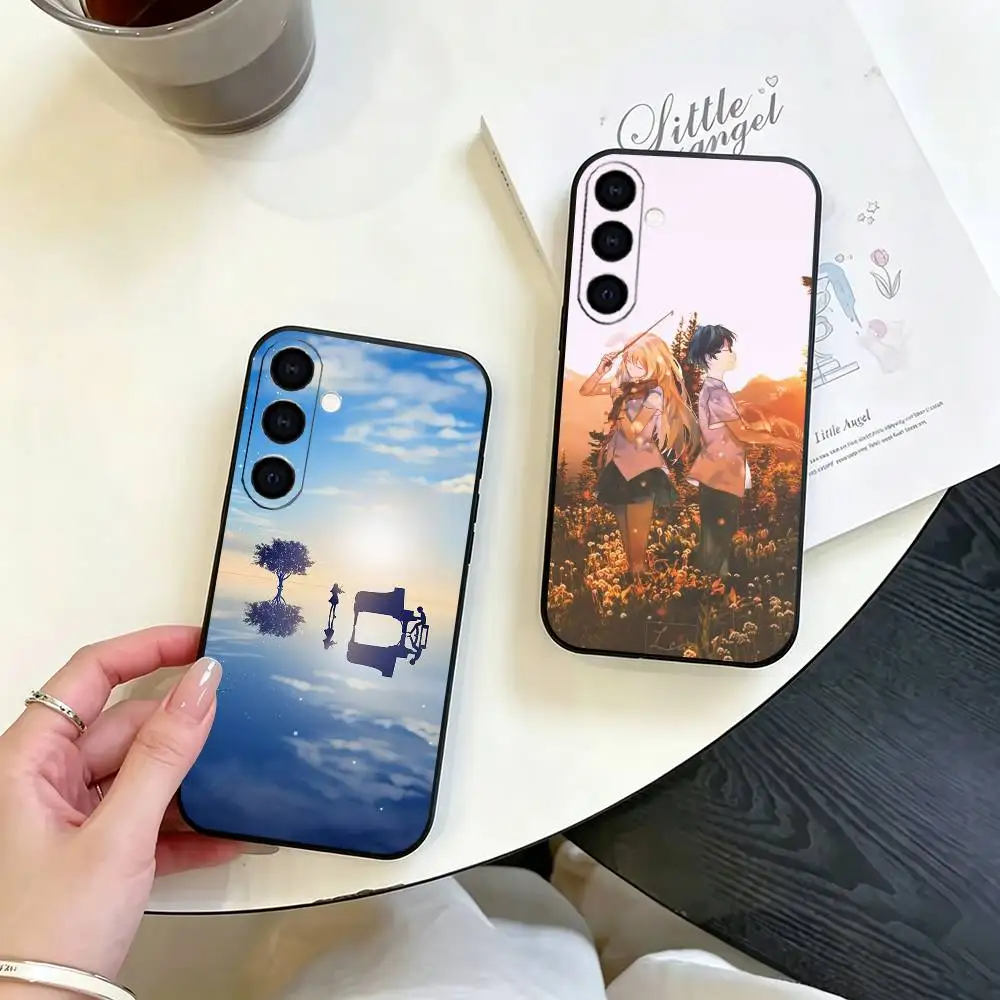 Y-Your Lie in April Anime gift Phone Case Black Silicone Soft For Samsung Galaxy A73,A72,A71,A70,A53,A52,A51