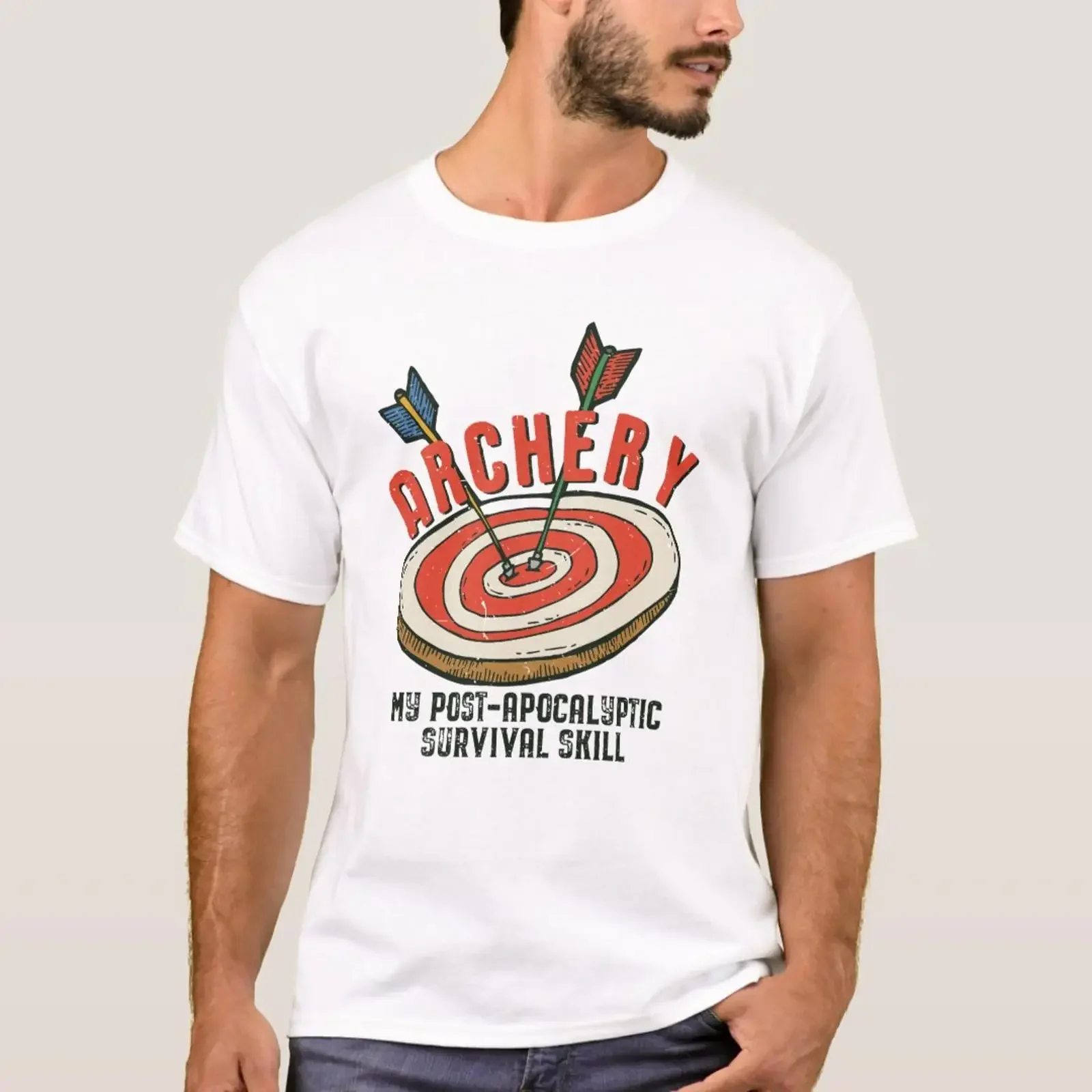 Funny Archery My Post Apocalyptic Survival Skill T Shirt vintage Washed Stylish Slightly Versatile Soft Unisex Casual