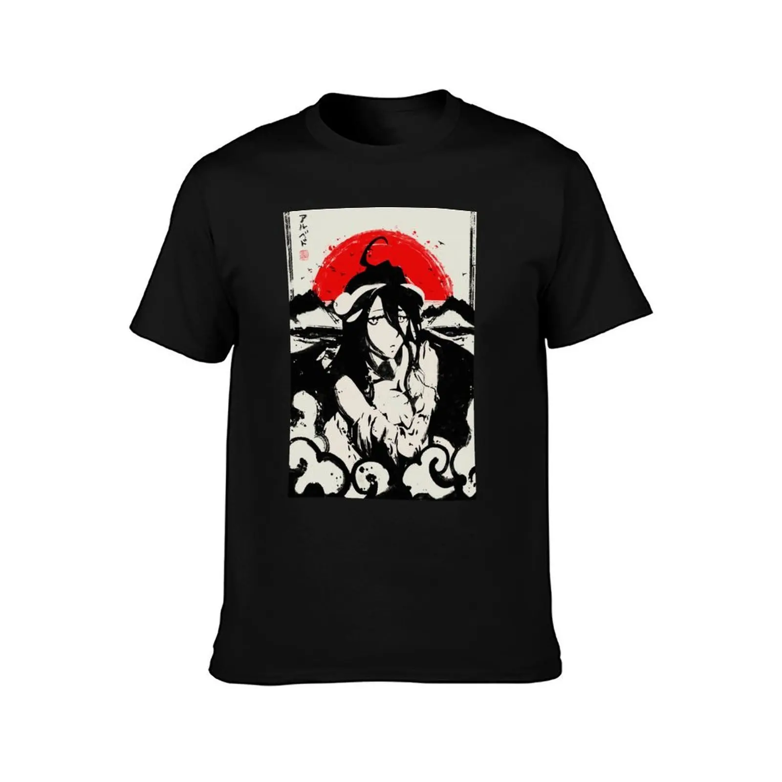 Albedo Japanese Ink T-Shirt Art Pattern Printed Casual Top T-Shirt