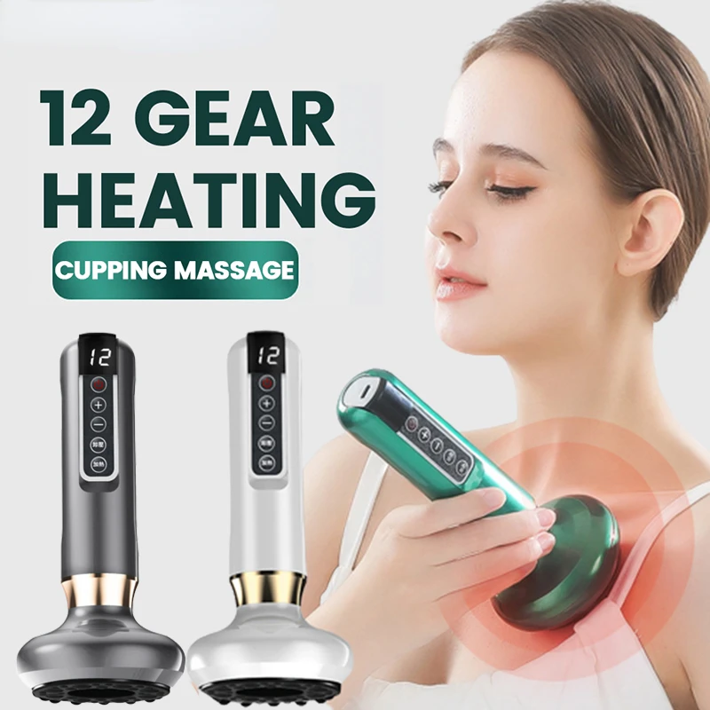 

Electric Vacuum Cupping Massager Suction Cup GuaSha Anti Cellulite Beauty Health Scraping Infrared Heat Slimming Massage Therapy