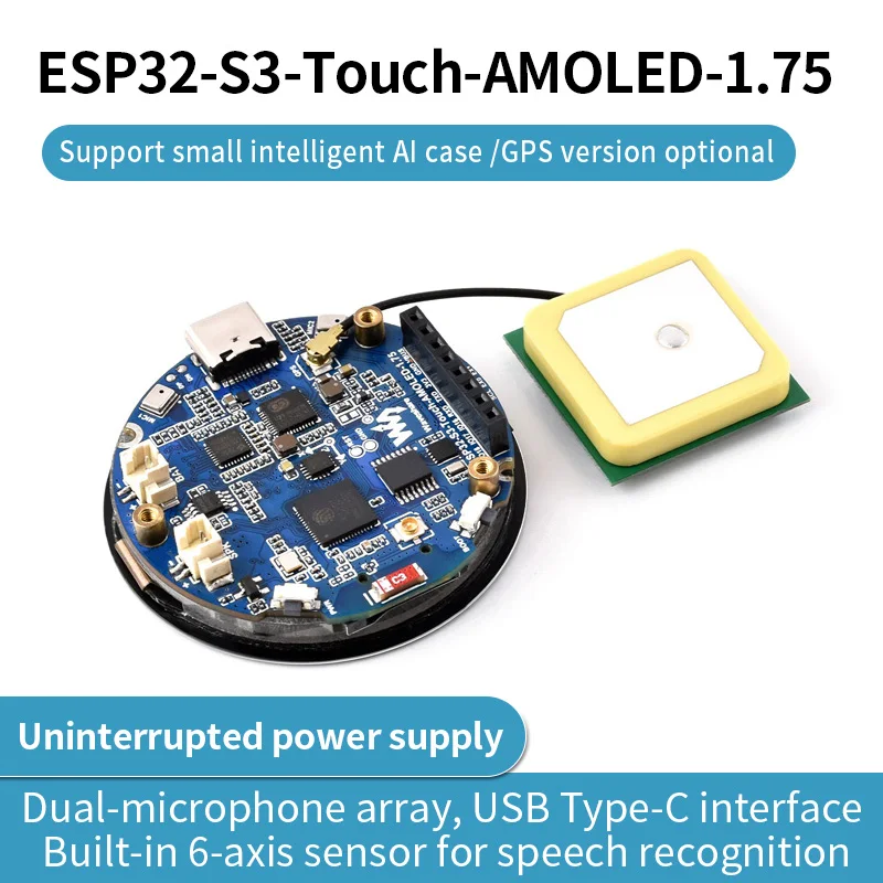 esp32-s3-175inch-amoled-round-touch-display-development-board-32-bit-lx7-dual-core-processor-466×466-pixels-qspi-interface