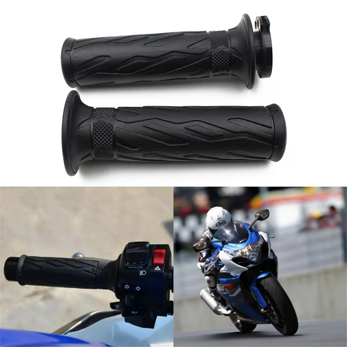 Motorcycle Handle Grips 22mm Universal for SUZUKI GSXR600 GSXR750 GSXR1000 Throttle Handle Rubber Sleeve Handlebar Bar