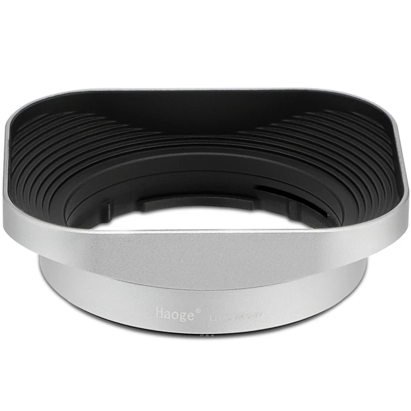 Haoge Bayonet Square Metal Lens Hood for Fujifilm Fuji Fujinon XF 50mm F2 R WR Lens Silver LH-X50W, on XPro3 X-T50 XT5 X-T4