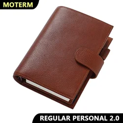 Moterm Regular 2.0 Persönliche Größe Ringe Planer Vollnarbenpflanzlich gegerbtes Leder Notebook Organizer Reise Skizzenbuch Tagebuch