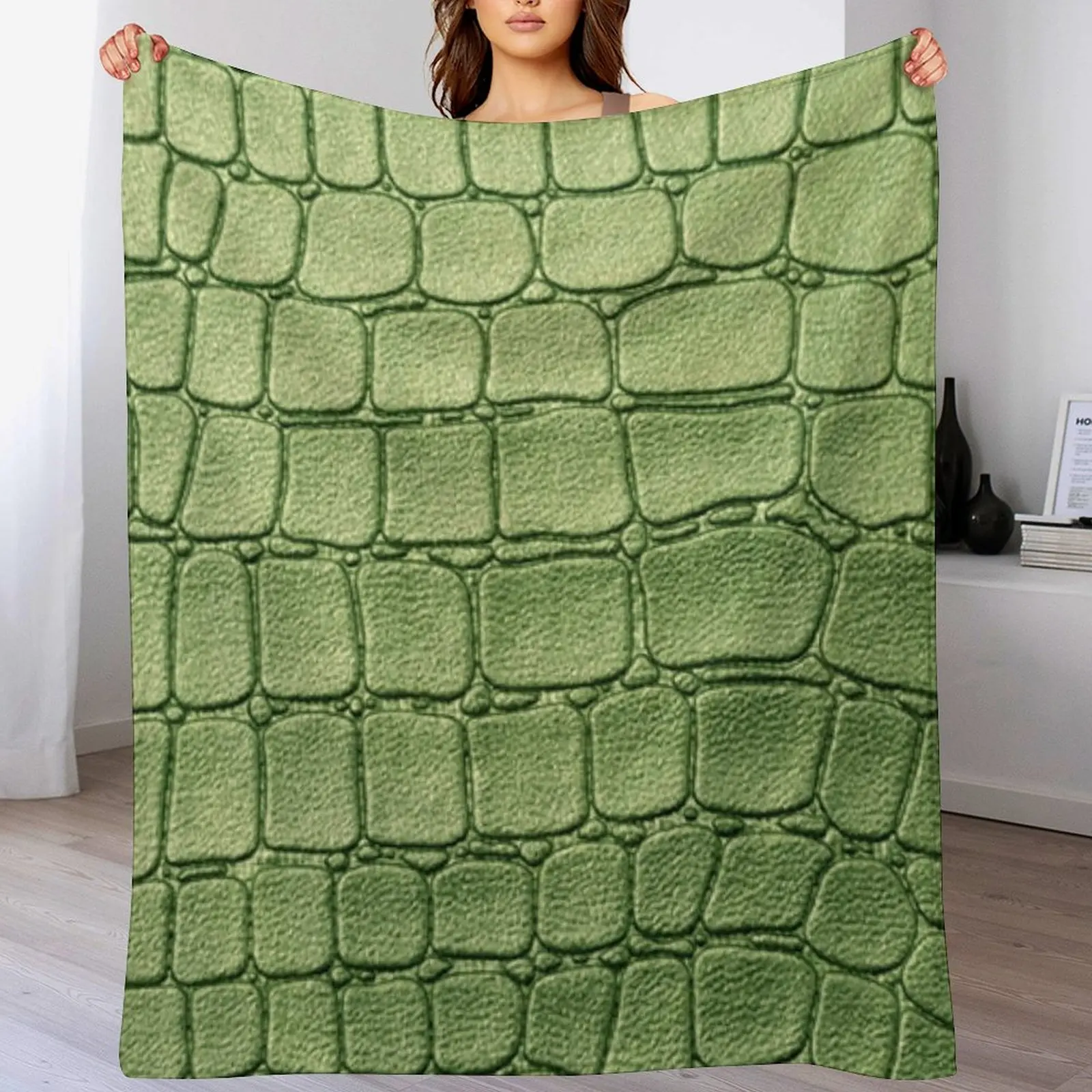 

Green Crocodile Throw Blanket Warm Cozy Throw Blanket for Living Room Couch