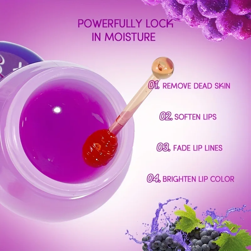Lip Jelly Mask Grape Flavor Gentle Moisturizing Formula Hydrates Lips Fades Fine Lip Lines Hot Selling Lip Care