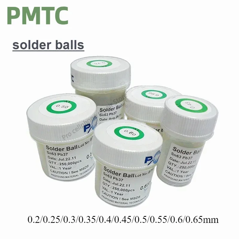 

PMTC Welding Balls Tin Beads 250K Particles 0.2 0.25 0.3 0.35 0.4 0.45 0.5 0.55 0.6 0.65mm for BGA Weld Reworking Reballing