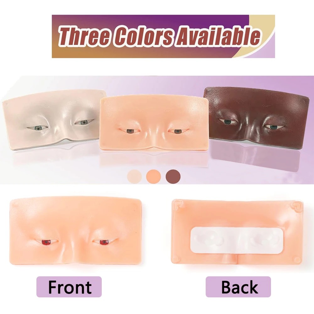 Tablero de práctica de maquillaje de cejas y ojos, estera de práctica de maquillaje facial de ojos de silicona reutilizable, máscara modelo de varios estilos de estilo antiguo