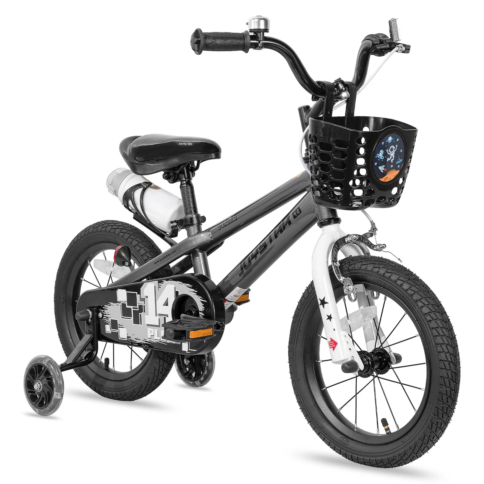 JOYSTAR 12 14 16 18 20 pollici Bici per bambini con ruote da allenamento, Bicicletta per bambini per ragazzi e ragazze dai 3 ai 12 anni, Bici per bambini, Grigio