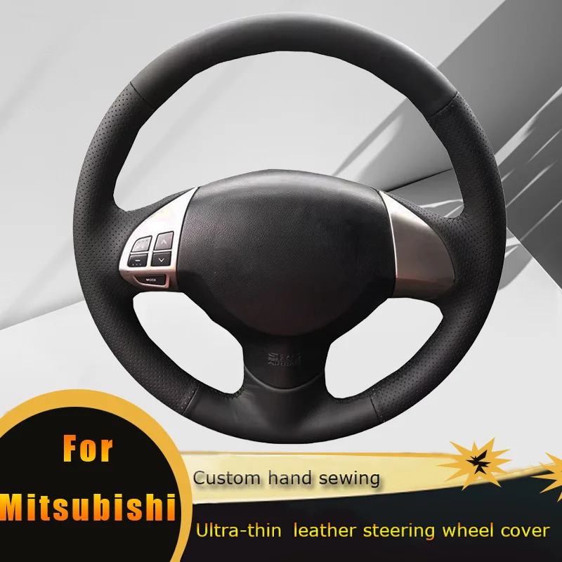 

DIY Car Steering Wheel Cover Non Slip Perforated Leather For Mitsubishi Lancer X10 2007-2015Outlander2006-2013 ASX 2010-2013Colt