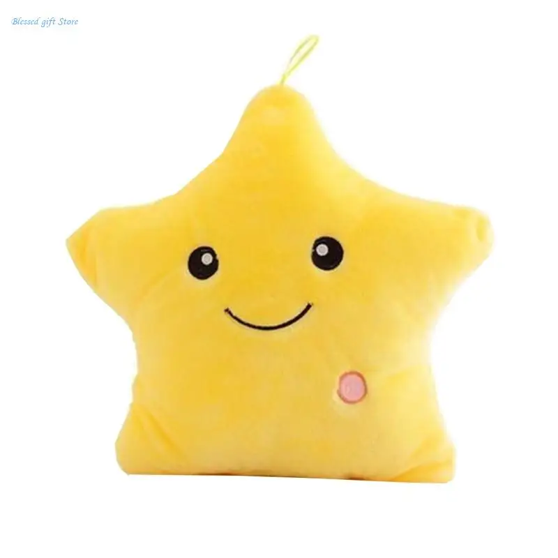 for Creative Twinkle Star Luminous Pillow Glowing LED Night Light Soft Stuffed Plush Pillows Stuffed