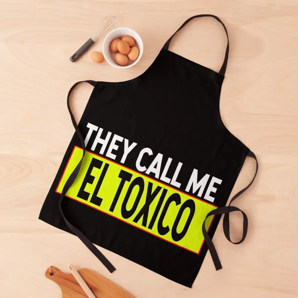 

They Call Me El Toxico Spanish Sayings Apron For Cosmetologist Kitchen home women Custom Apron