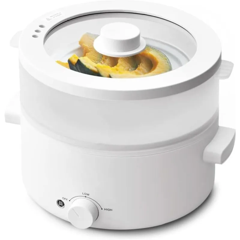 

Электрическая пароварка-мультиварка 2 л с керамической антипригарной чашей, двойным питанием, многофункциональная, для стейков, пасты, хот-пота, рамена, быстрый нагрев, защита от перегрева