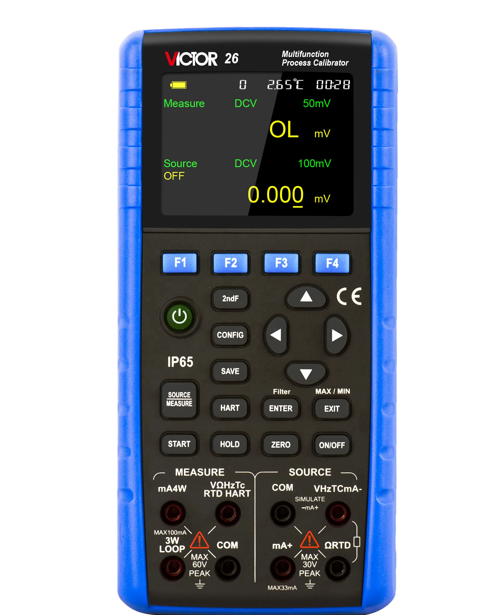 26 Multifunction Process Calibrator Signal Generator Accuracy Of 0.01% 5 Digits Display 24V Loop Circuit IP 65 calibrator