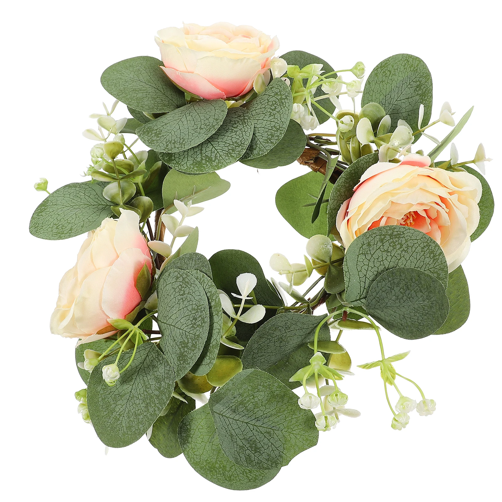 

Artificial Simulation Rose Ring European Style Party Table Wreath Centerpiece Holder Christmas Decor