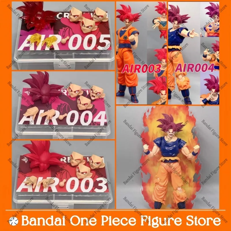 

In Stock Dragon Ball SHF Red God Head Sculpt Accessories AIR003-AIR005 Goku Super Saiyan God Upgrade Kit 1/12 Figures 2.0 3.0