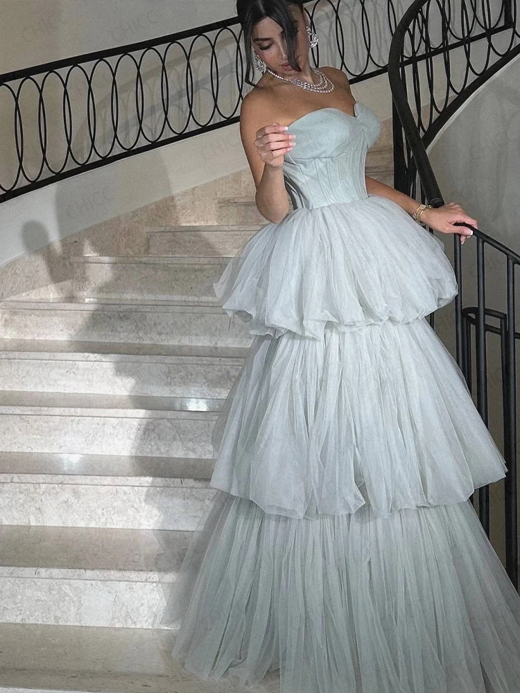 Vestidos de Noche de princesa, vestido de fiesta escalonado sin mangas con escote en forma de corazón, vestido de fiesta de cumpleaños para quinceañeras, batas de fiesta personalizadas