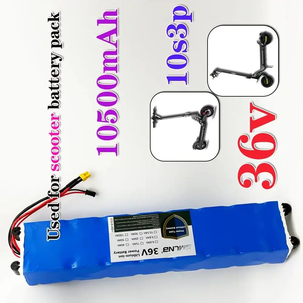 For Xiaomi M365 10S3P 36V 10500mAh Rechargeable 18650 Lithium Battery Pack Suitable Electric Scooter Battery +42V Charger