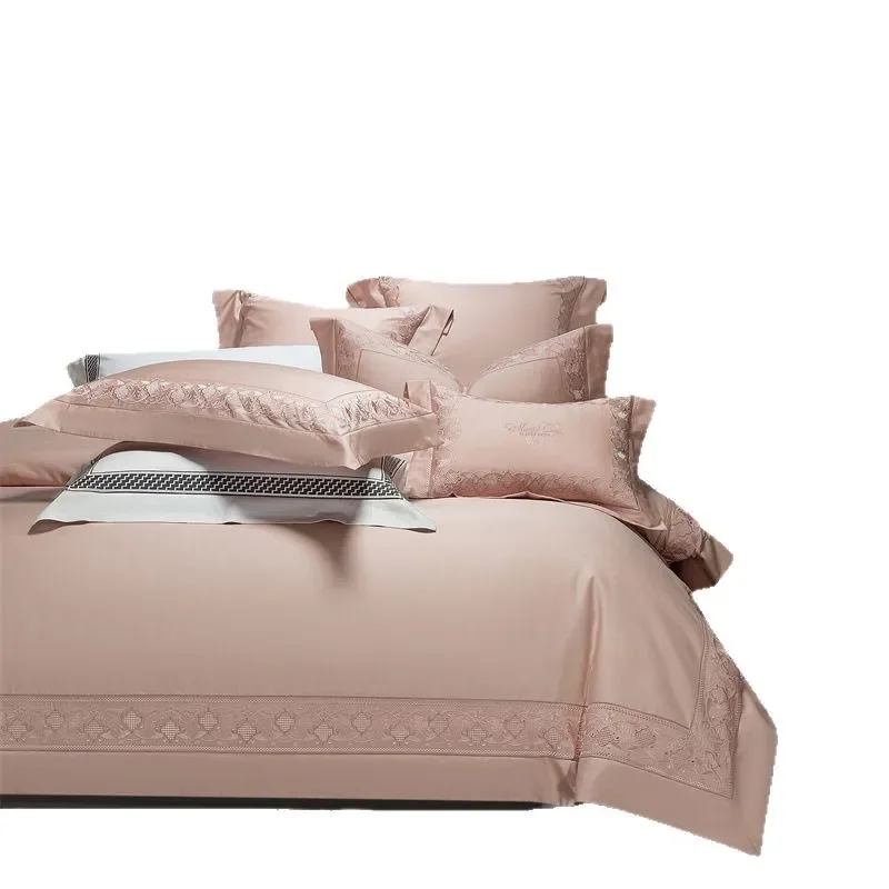 

High end bedding 160s long staple cotton four piece set, simple luxury cotton, kit