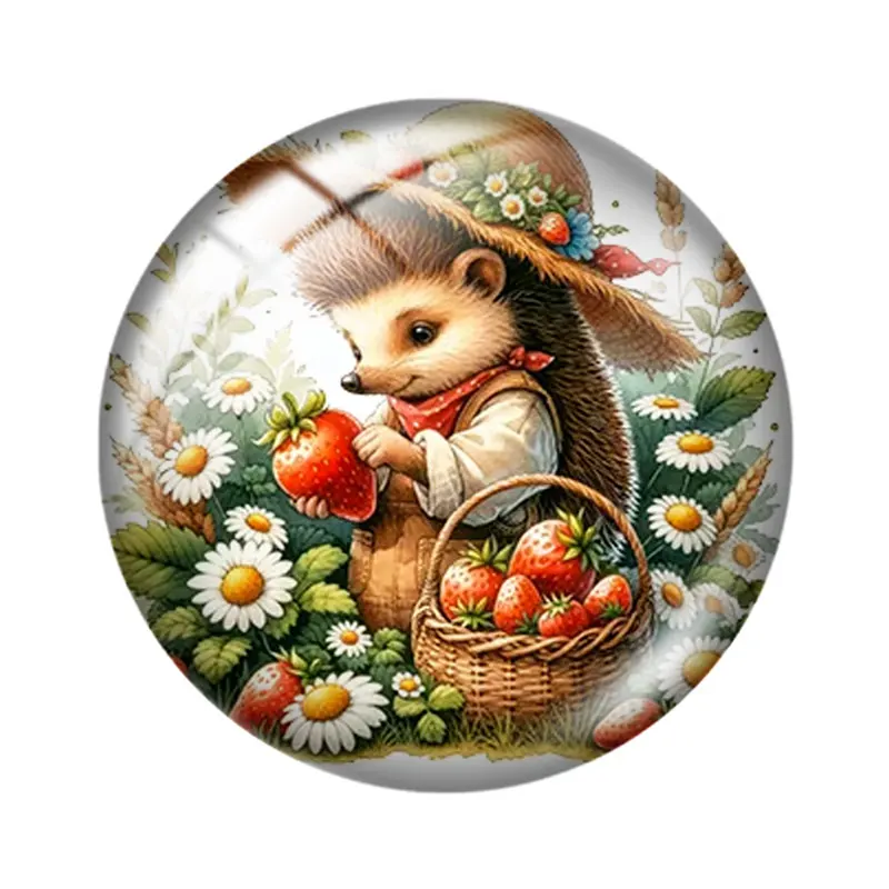 Hedgehog In The Forest  12/18/20/25mm glass cabochon  bracelet pendant rings for jewelry demo earrings back Making findings