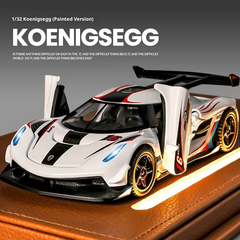 1:32 ケーニグセグ ペイントエディション - リアルなダイキャスト合金製カーモデル サウンド＆ライト機能付きおもちゃ スタイリッシュな車両 デスクデコレーション