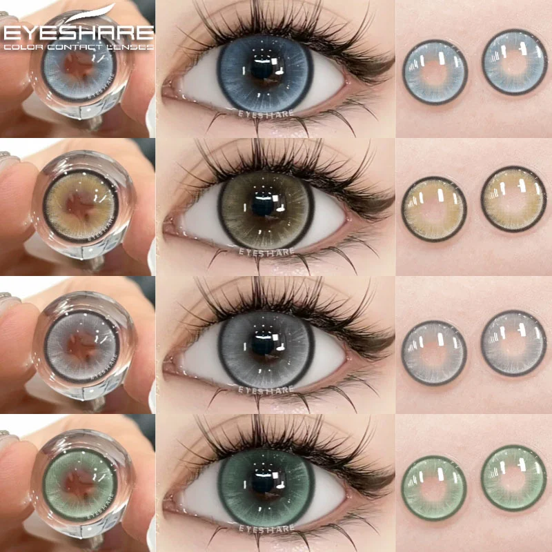 EYESHARE New 1pair Colored Contact Lenses for Eyes Brown Contacts Blue Eyes Lenses Yearly Korean Gray Pupils Lens Green Lenses