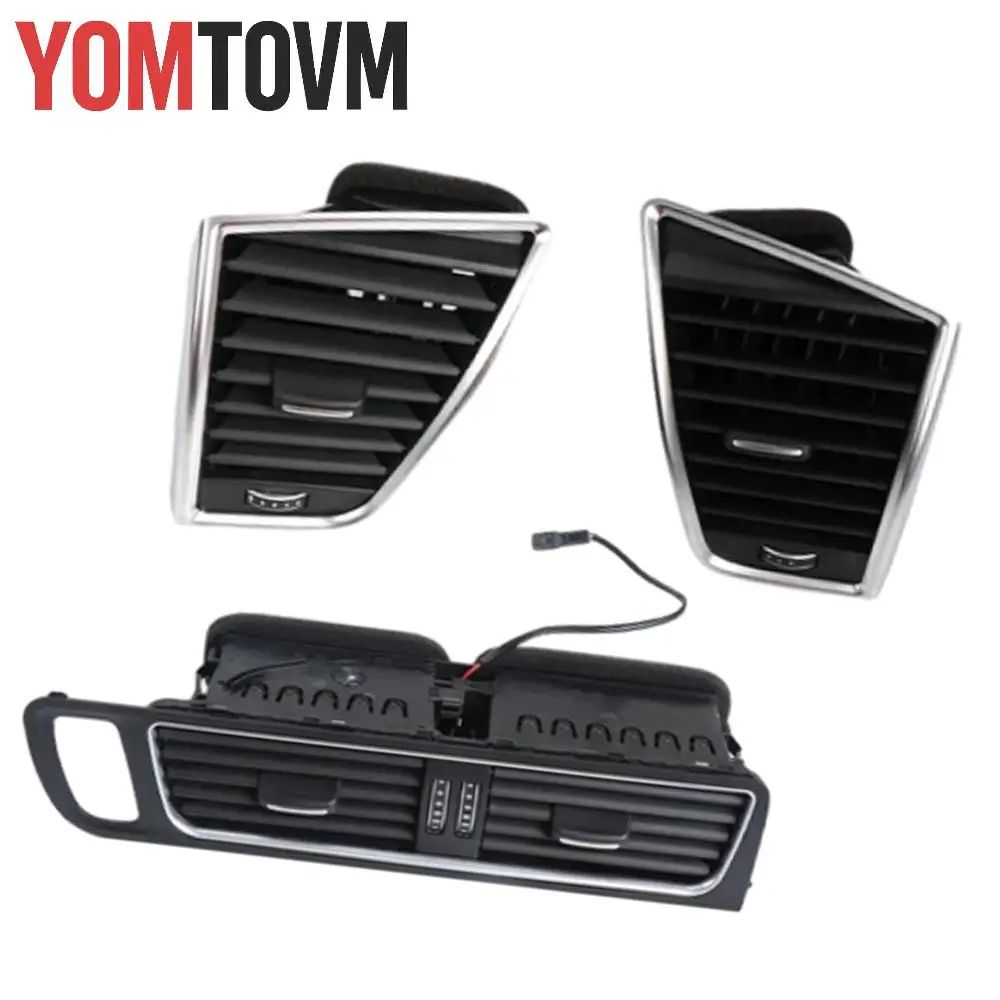 

1 шт. вентиляционная решетка переменного тока в сборе для Audi Q5 2009-2017 с левым рулем, передняя левая и правая средняя вентиляционная решетка кондиционера, черный 8R1820901J