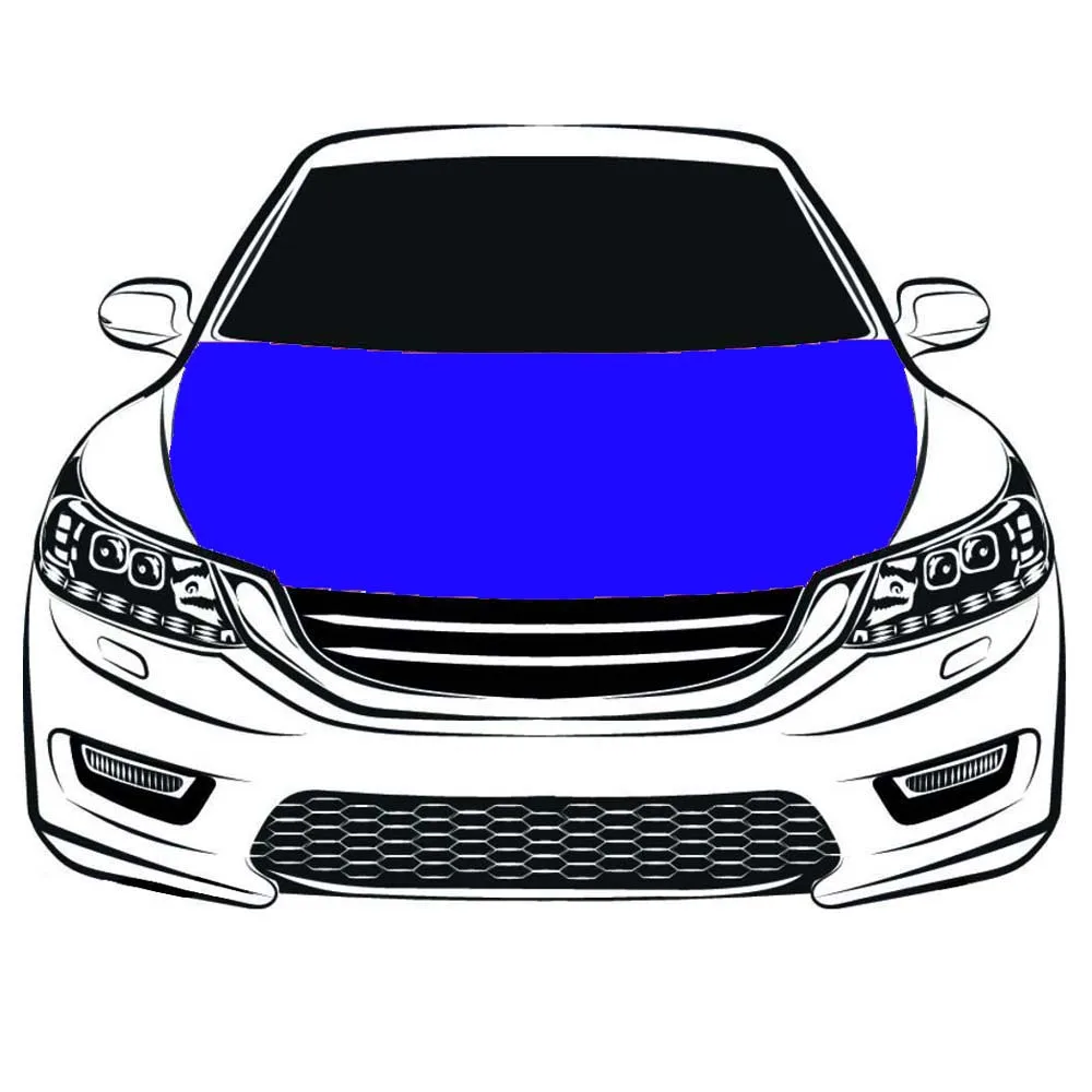 Pure blue car Hood cover 3.3x5ft/5x7ft 100%polyester,engine elastic fabrics can be washed, car bonnet banner flags