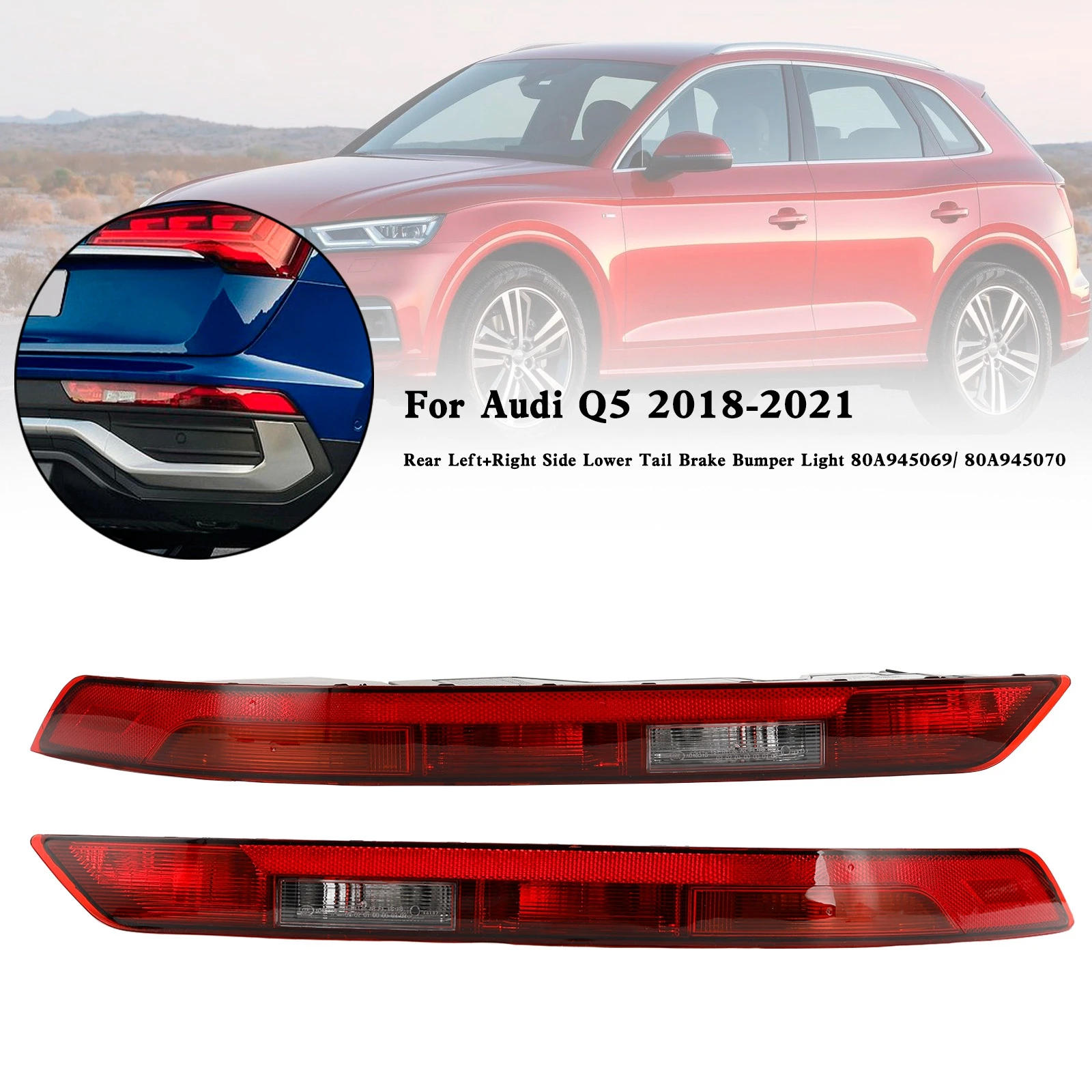 Artudatech hinten l/r Seite unteres Heck Brems stoßstange Licht 80 a945069/70 für audi q5 2006-2011