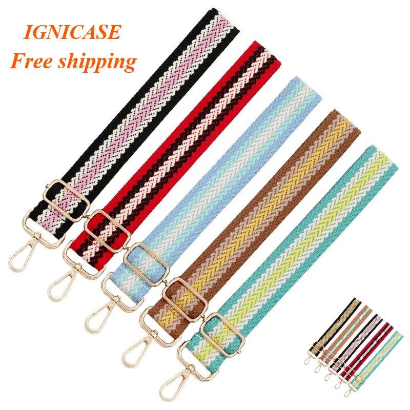 IGNICASE Braided Stripe Narrow Edition Shoulder Strap Bag One Shoulder Oblique Span Adjustment Replacement Long Shoulder Strap