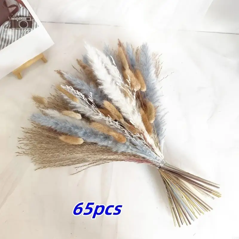  65PCS Preserved Floral Bouquet Bohemian House Planning for Wedding Table Decors