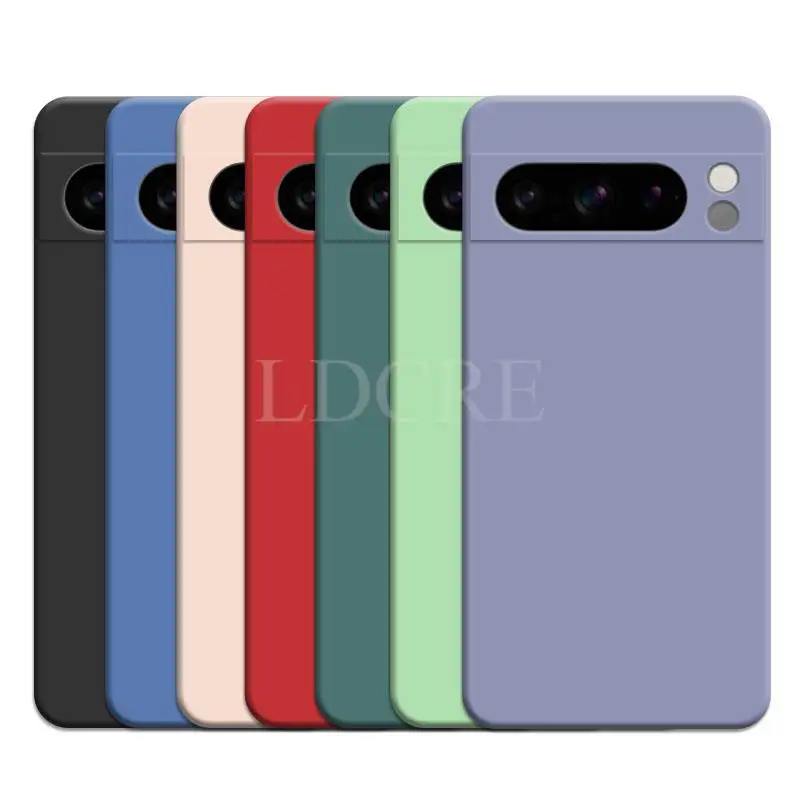 For Google Pixel 8 Pro Case Liquid Silicone For Pixel 8 Pro 7A 7 Pro 6 6A 7A Cover TPU Fundas Protective Case Pixel 8 Pro Cover