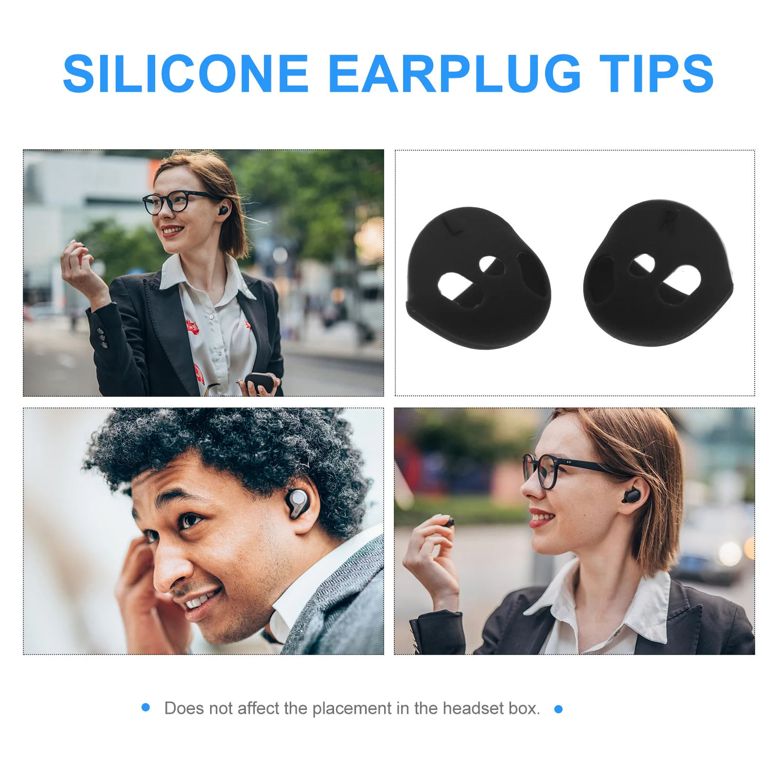

2 Pairs Black Silicone Earplug Tips for Headphone Earbuds Washable Lightweight Removable Replaceable Ideal Replacement Damaged