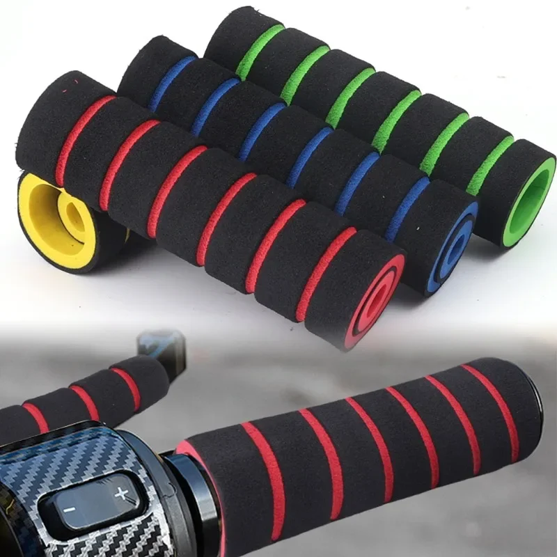 4PCS/SET Bicycle and Motorcycle Handlebar Foam Sponge Grip Cover Universal Anti-slip Soft Handlebar Modification Accessories