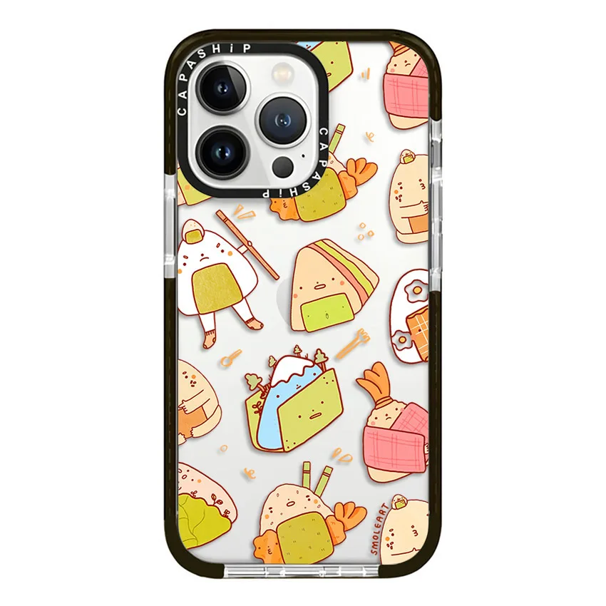 Colorful Cartoon Fruit Sushi Sandwich Case For iPhone 15 14 13 12 11 Pro X XS XR Max 7 8 Plus SE Soft TPU Shockproof Back Cover