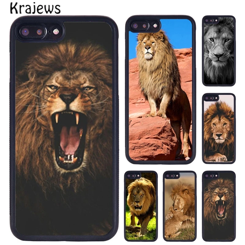 Krajews Animals The Lion Nature Phone Case For iPhone 16 15 14 X XR XS 11 12 mini 13 Pro MAX Plus cover shell coque