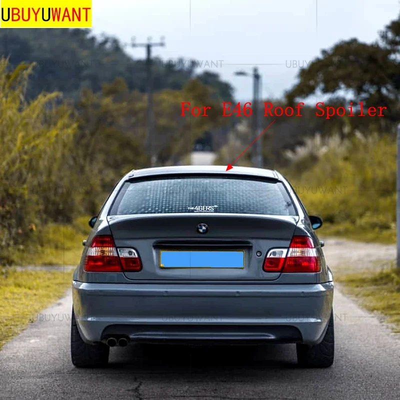 Spoiler posteriore per BMW serie 3 E46 Base Sedan M3 4-Door 1998-2006 Carbon Look Trunk Lip Roof Wing accessori per auto E46 Spoiler