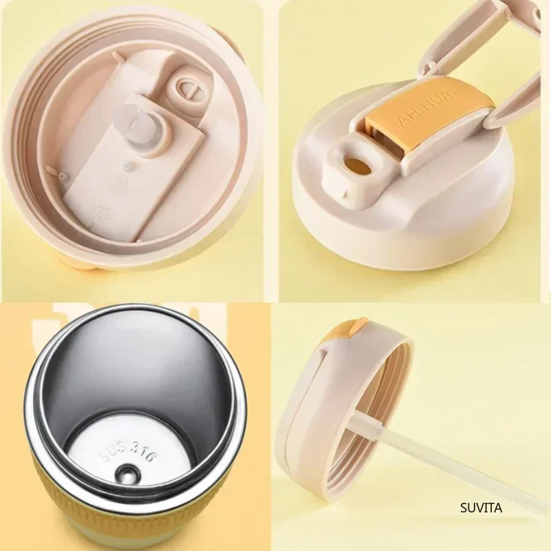 350/480ML Thermal Cup with Straw Vacuum Flask Tumbler Thermo for Water Bottle Stainles Steel Coffee Beer Cooler Drinkware