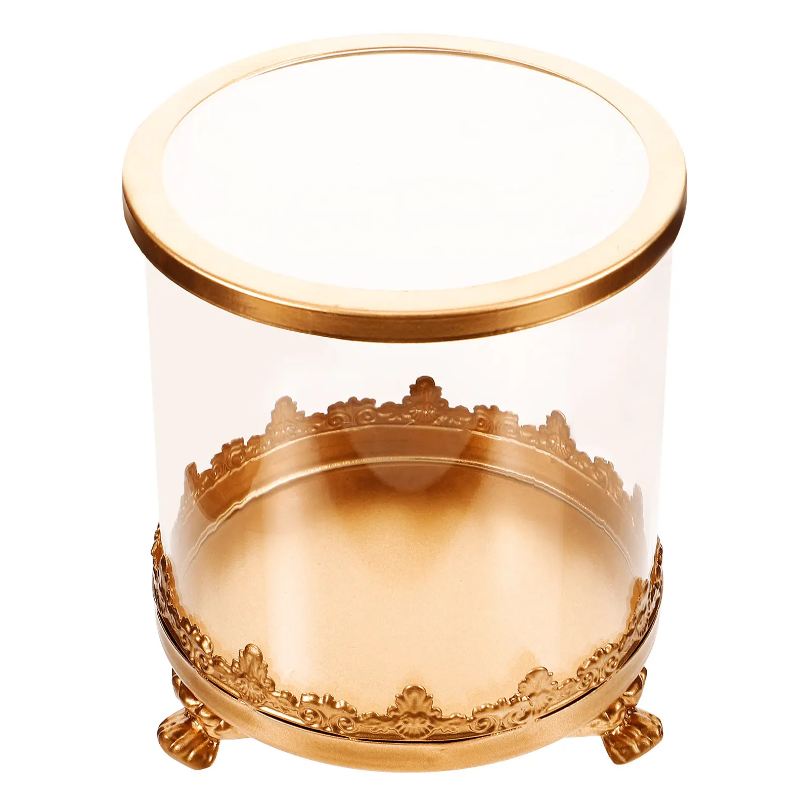 

Eternal Flower Glass Dome Metal Base Small Display Case for Home Office Tabletop Clear Preserved Flower Display Glass Cloche