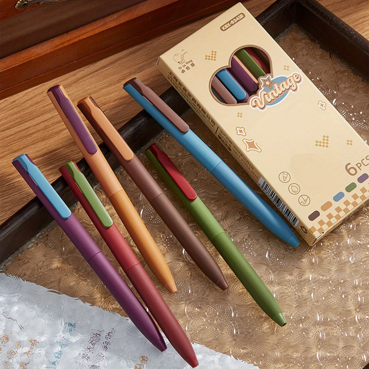 

6 Colors 0.5mm Fine Tip Gel Pens, Quick Dry Smooth Writing Ballpoint Pens for Diary Drawing School Office Stationery