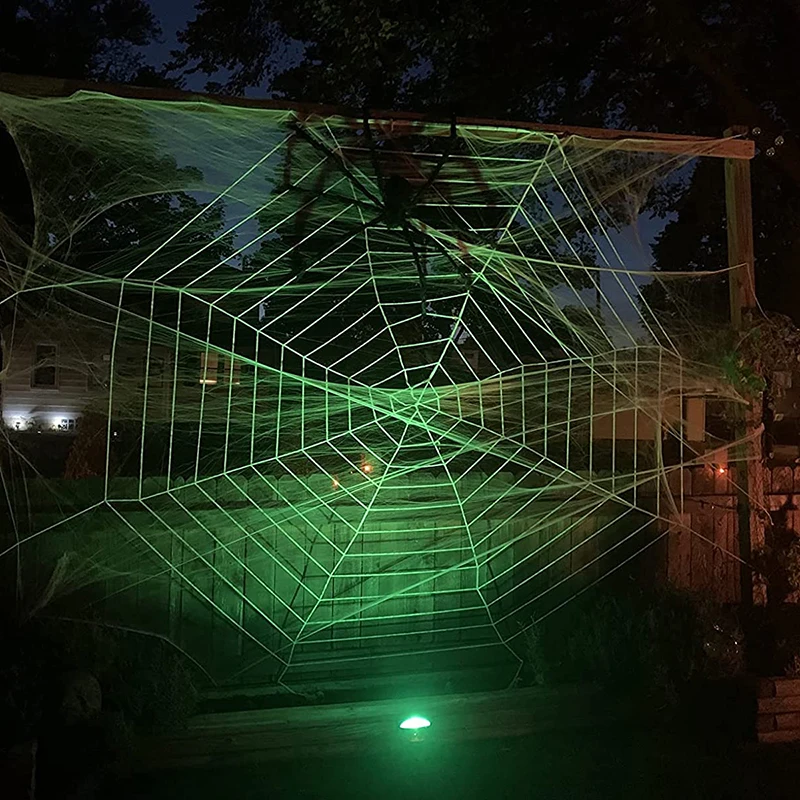 150/250 cm Schwarz Weiß Spinnennetz Riesiges Dehnbares Spinnennetz Für Haus Bar Garten Spukhaus Horror Requisiten Halloween Party Dekoration – Detail 2