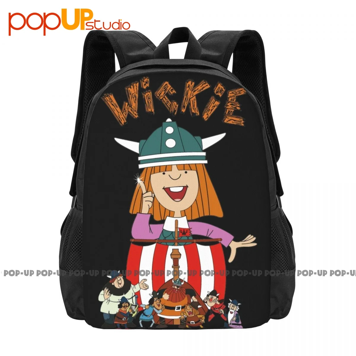 Vicky The Viking V1 Cartoon Poster Tv Series 1974 Backpack Large Capacity Travel Training Eco Friendly Bags For Travel