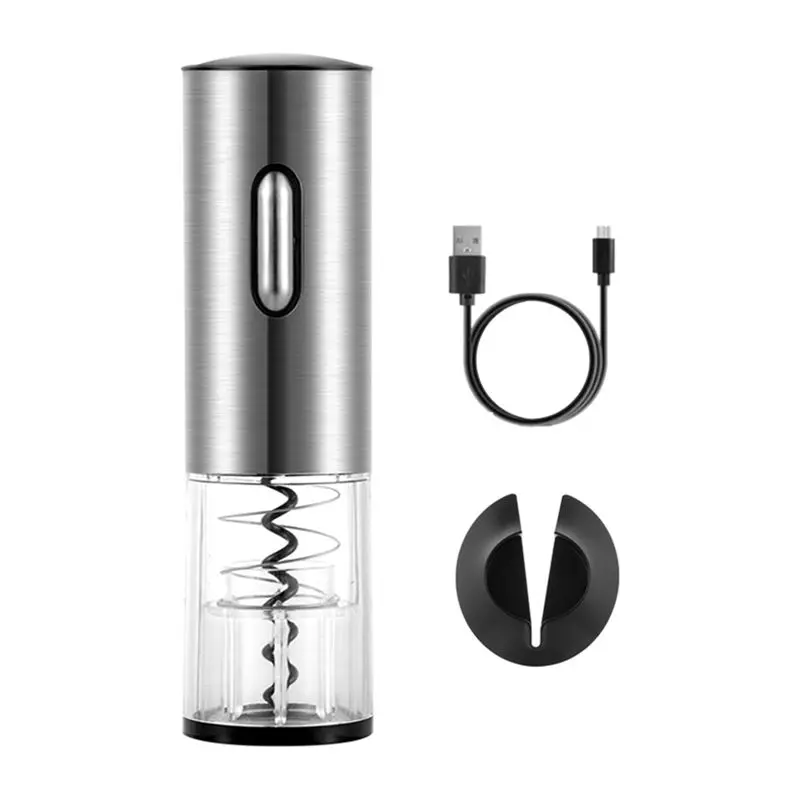 

A67K-Electric Wine Opener Set Wine Bottles Opener Reusable Corkscrew With Foil Cutter For Wine Lovers Gift Kitchen Bar Wedding