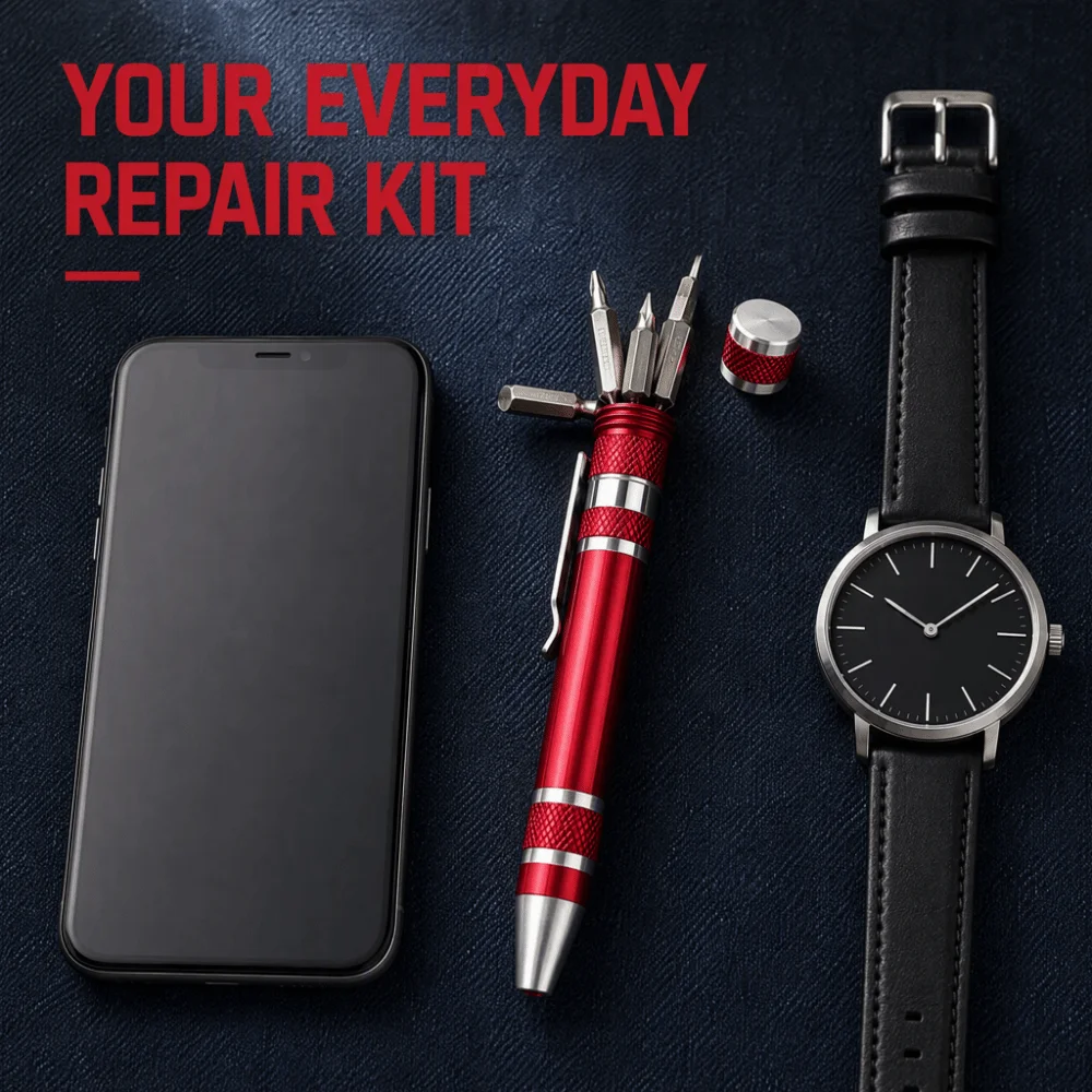 8 In 1 Pocket Screwdriver Set Aluminum Alloy Changeable Bits Precision Screwdriver Pen Precision Bits Magnetic Bits Multitool