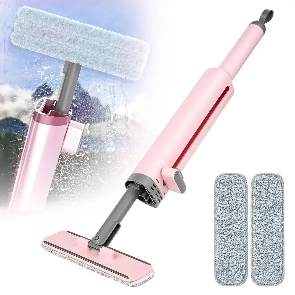 Portable Rotatable Self-Squeeze Mini Mop Mini Mop TPR,Fiber Self Wringing Flat Mop Self-Pressing with Crevice Brush