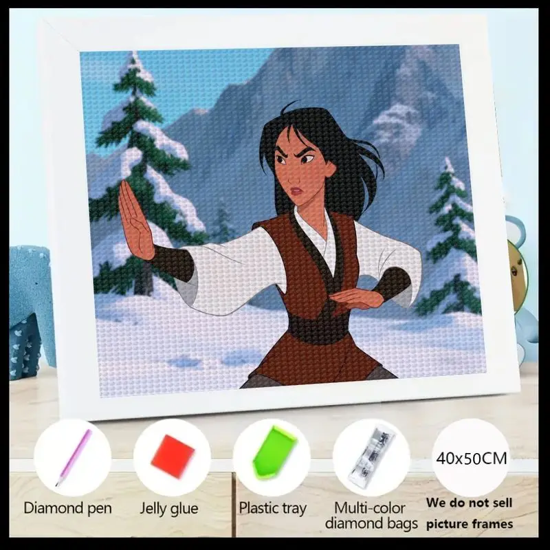 

1PC Disney Mulan Warrior Princess 5D Full Drill Diamond Painting Kit, DIY Crystal Rhinestone Embroidery Art for Adults & Kids, D