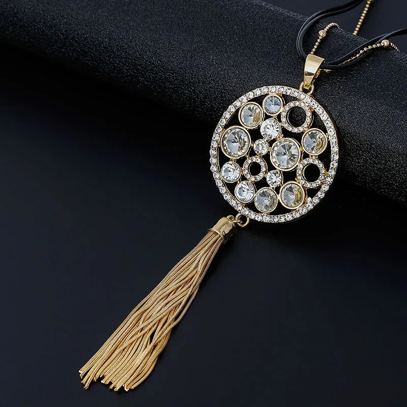 DIY accessories popular women's metal tassel long fashion jewelry retro simple necklace pendant sweater chain