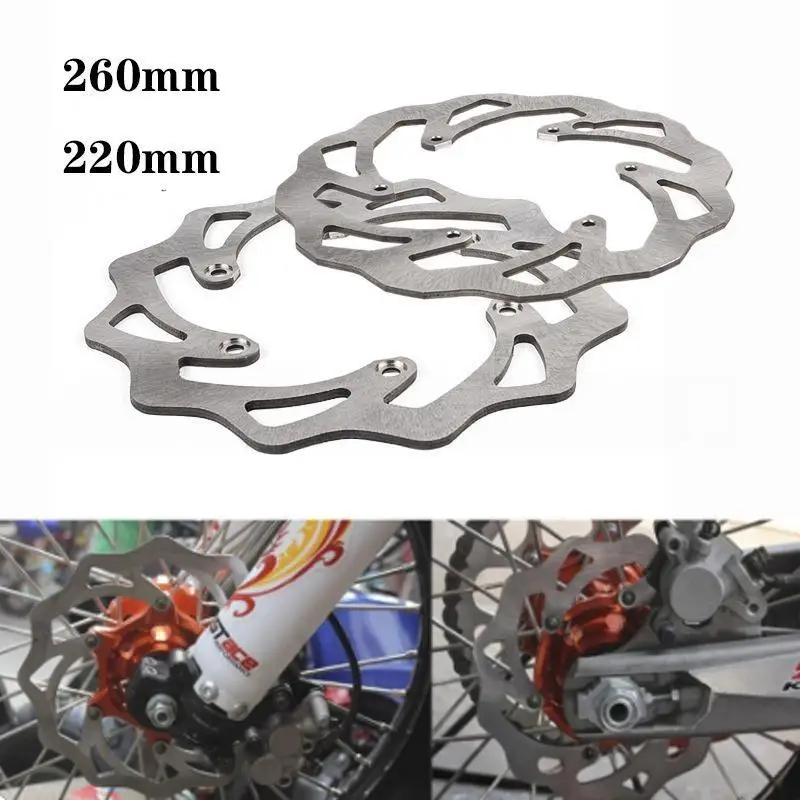 Durable Steel Motorcycle Brake Disc 220/260MM Front & Rear Replacement Rotors for SX SXF XCF XCW Off Road
