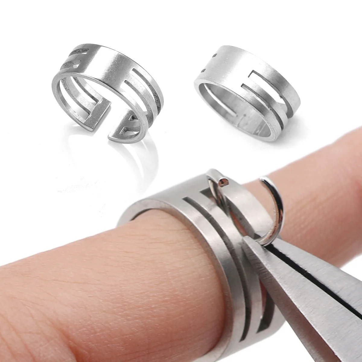 17/18mm Stainless Steel Easy Open Jump Ring Closing Finger Ring Opener for DIY Pliers Opening Helper Jewelry Making Finding Tool